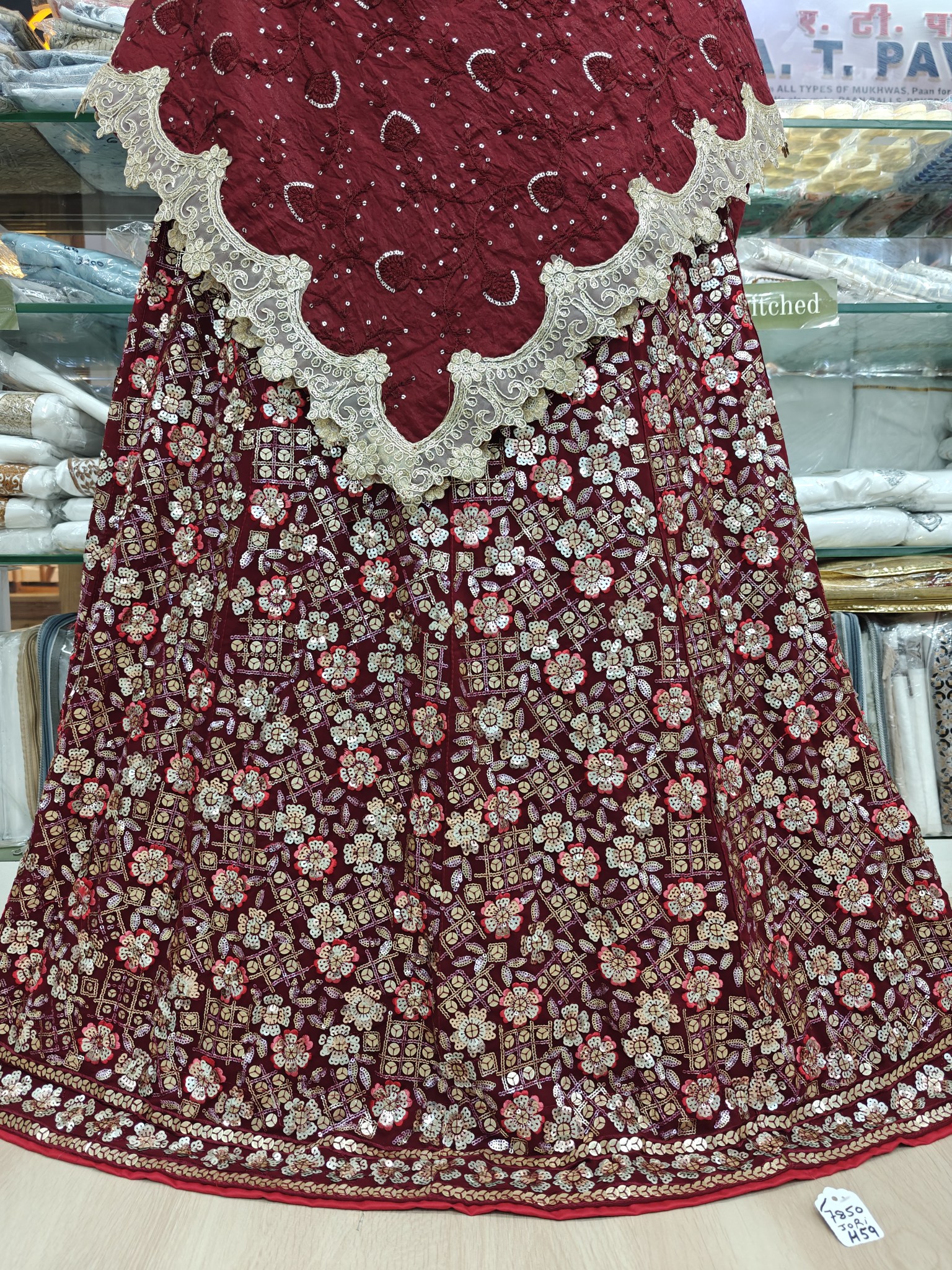  Deep Red Heavy Work  Bridal Jori 